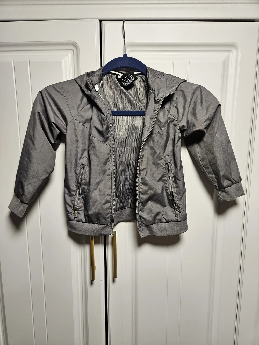 Nike Kids' Hooded Windbreaker Jacket - Gray